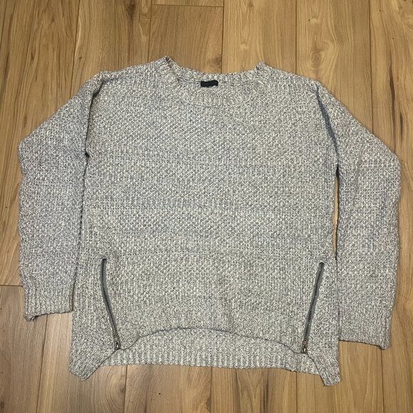 ARDENE Women's Grey Crew Neck Boxy Pullover Knit Sweater Medium Zipper Side - Picture 1 of 8